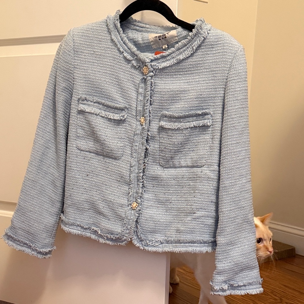 Light Blue Tweed Jacket by TEST